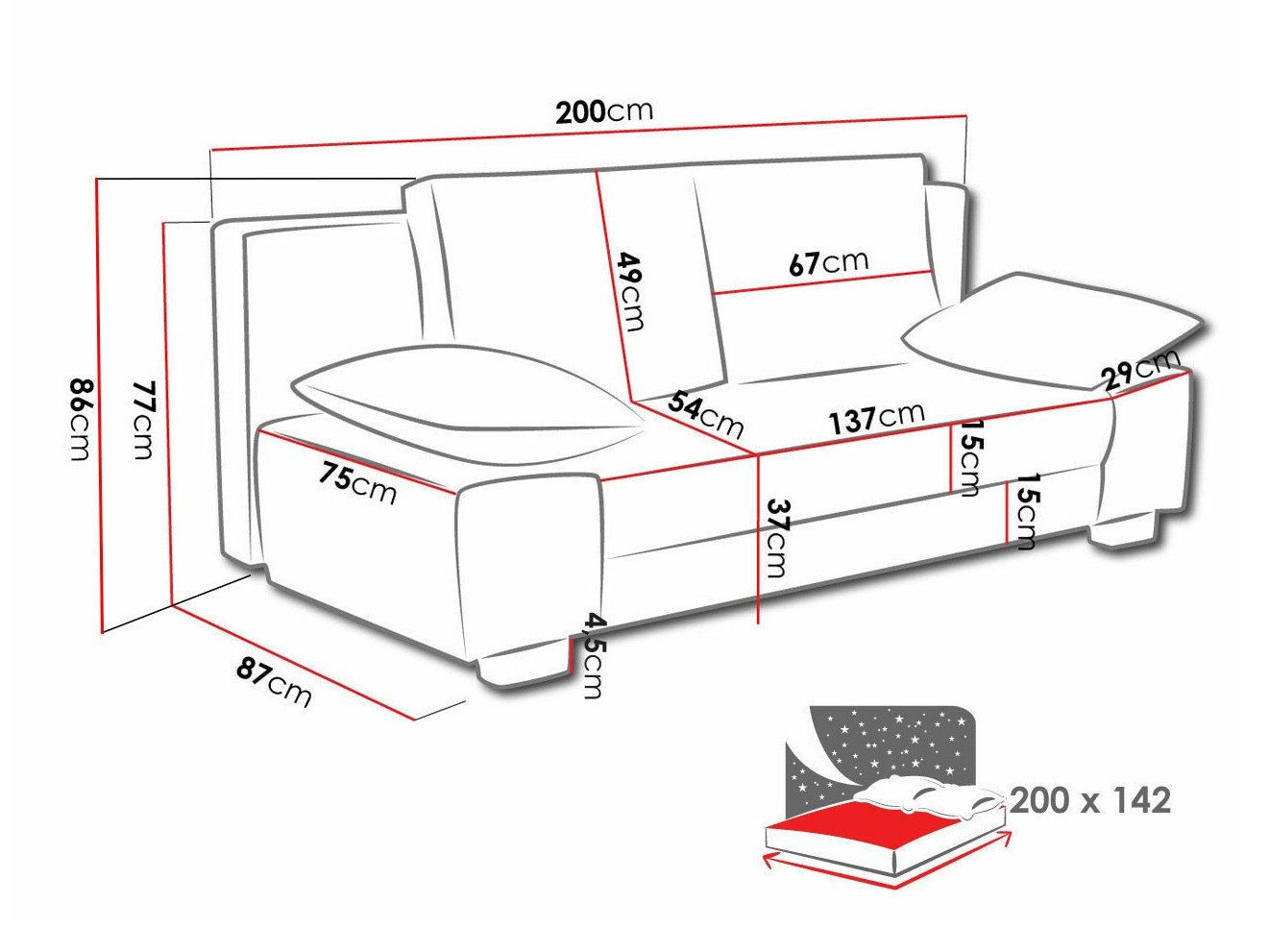 Kanapéágy Comfivo 145 (Kronos 31 + Fresh 37)