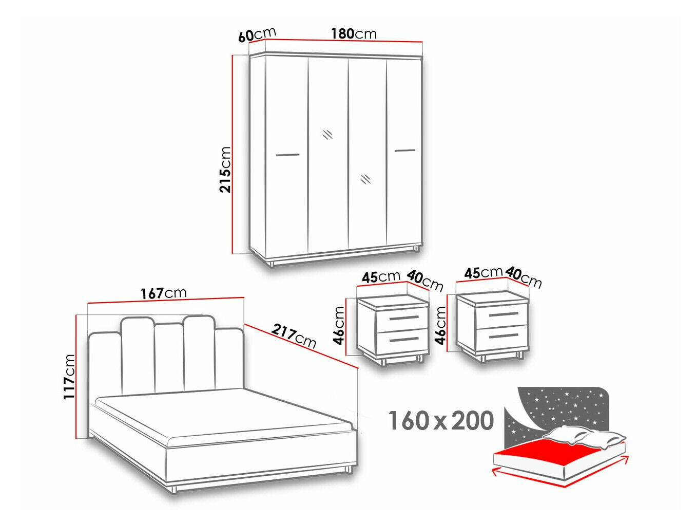 Hálószoba garnitúra Morlira 118