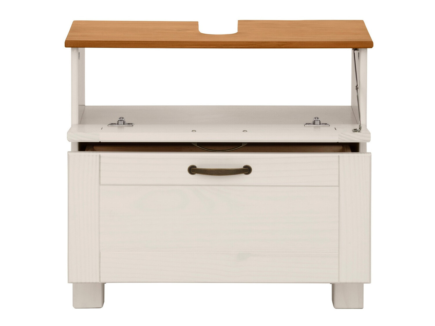 Mosdó alatti álló szekrény Ophlevu 102 (Fehér + Mézes tölgy)