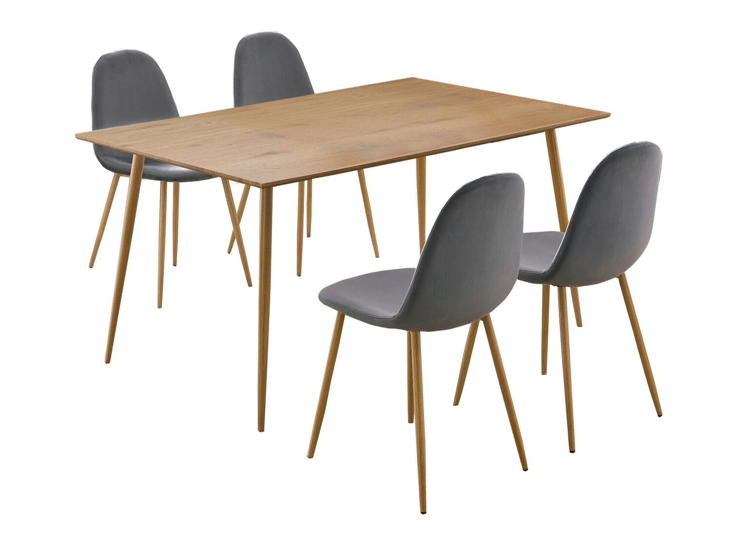 Étkezőgarnitúra Denton 818 (Szürke + Tölgy)