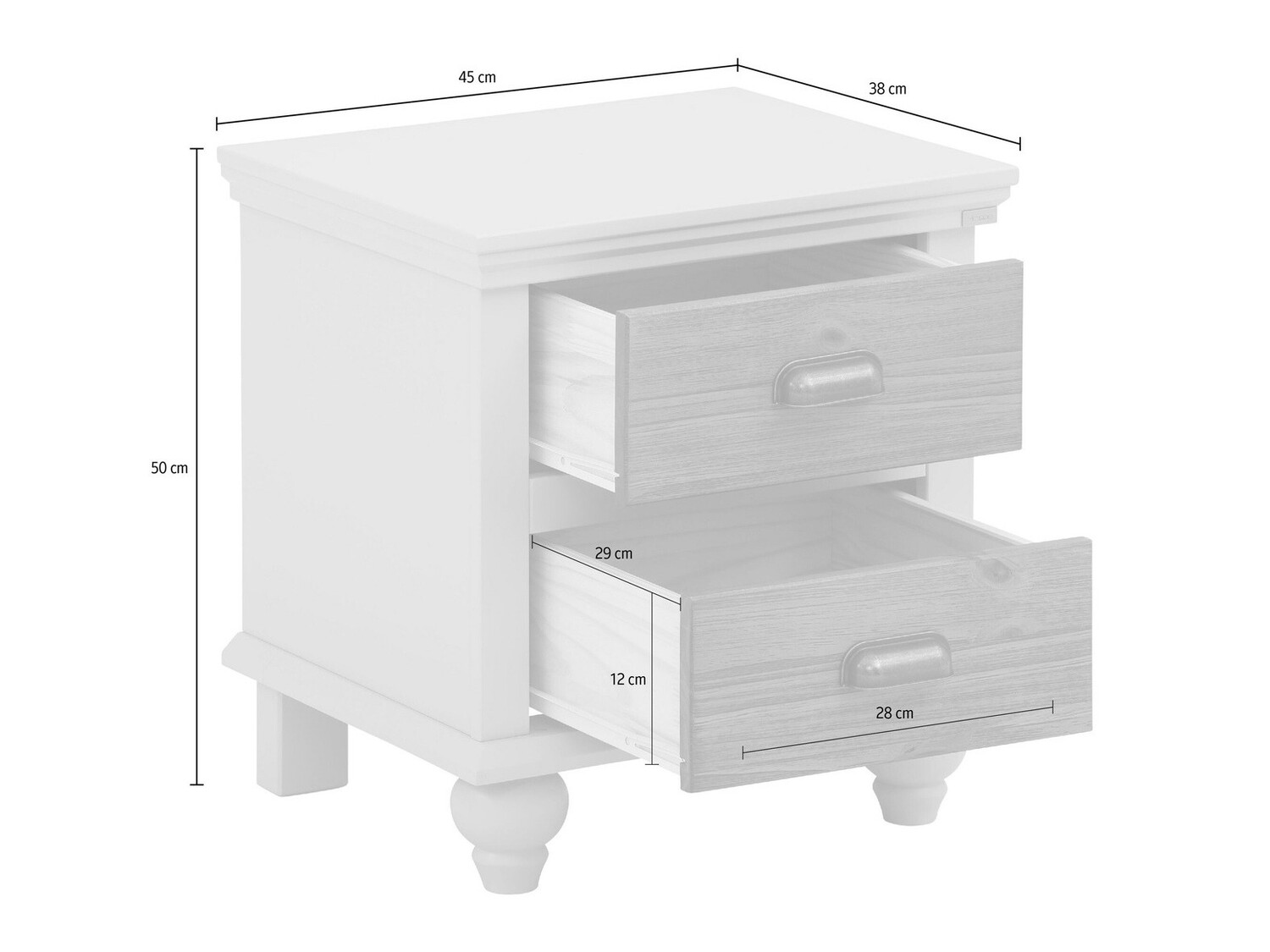 Éjjeliszekrény Tivmeri 101 (Fehér + Barna)