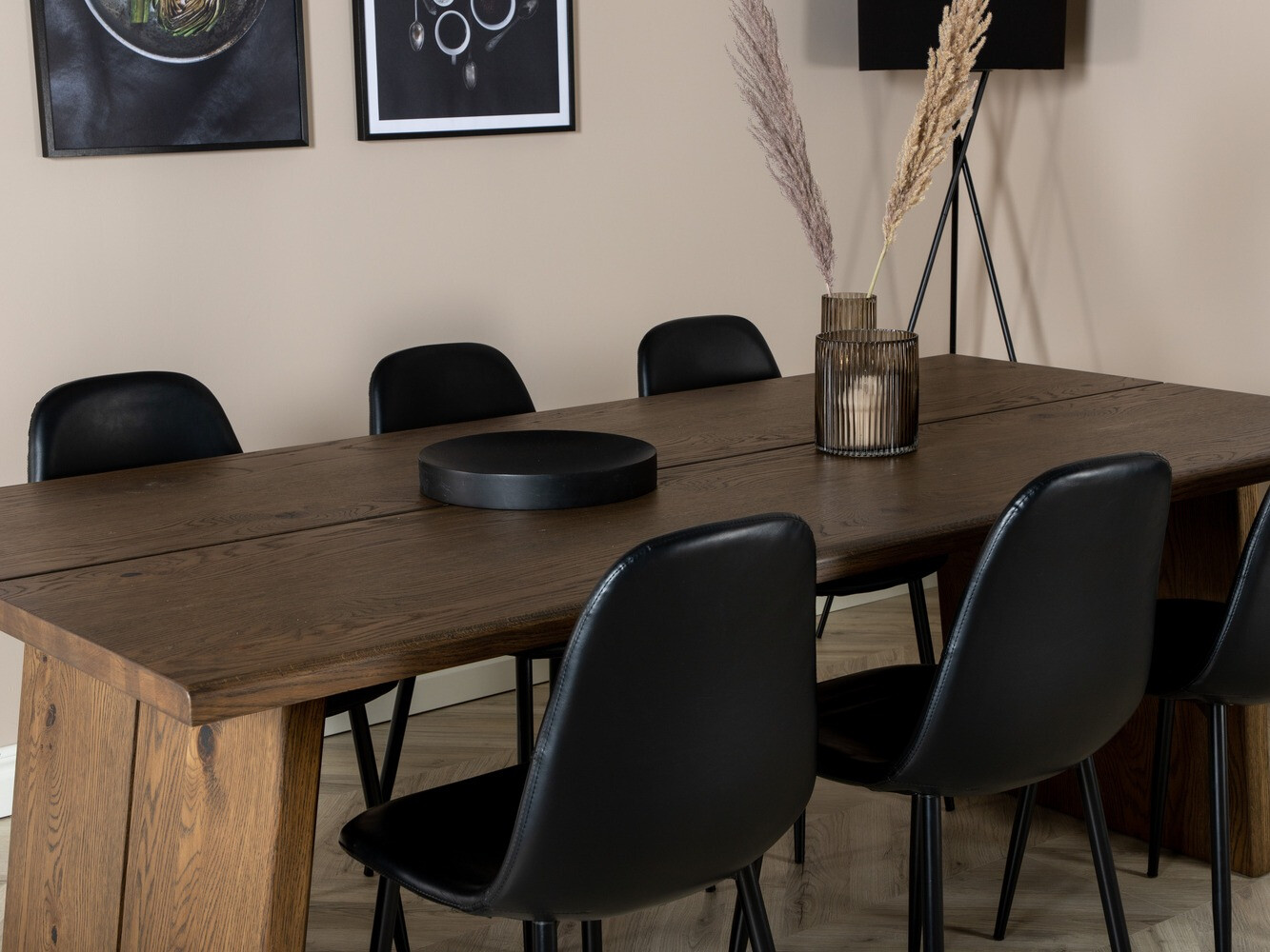 Étkezőgarnitúra Dallas 1841 (Sötét tölgy + Fekete)