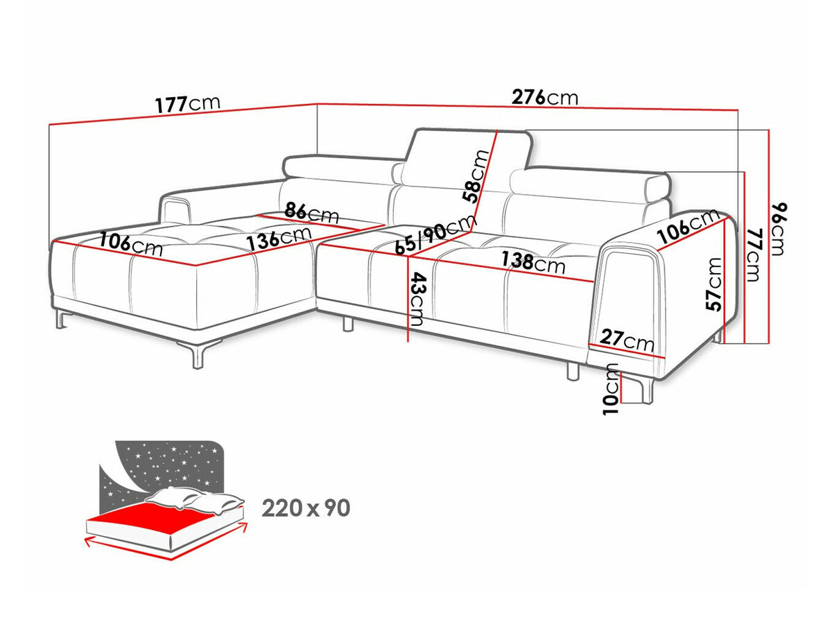Sarokkanapé Indiana 155 (Monolith 97)