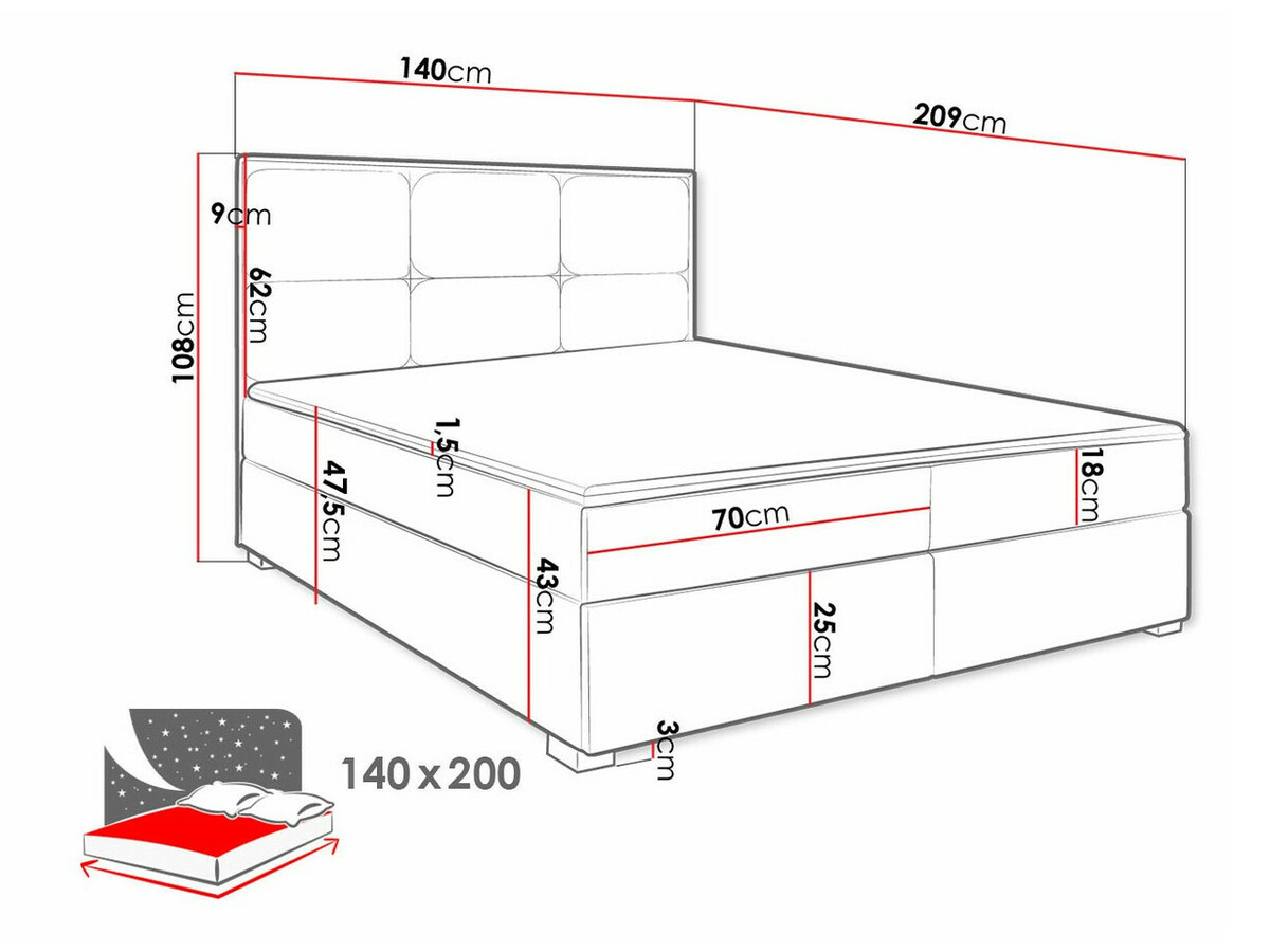 Kontinentális ágy Stamford 103 (Itaka 14)
