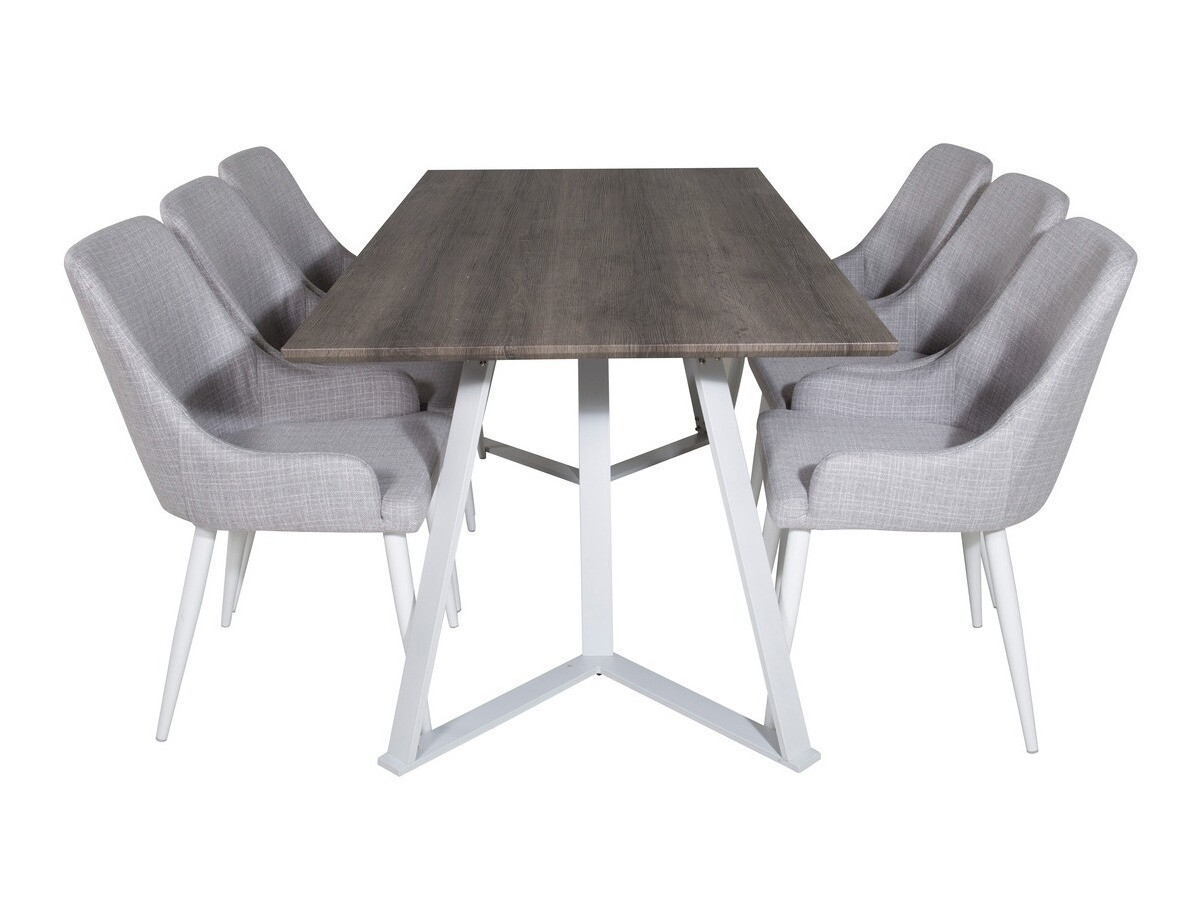 Étkezőgarnitúra Dallas 1973 (Fehér + Világosszürke)