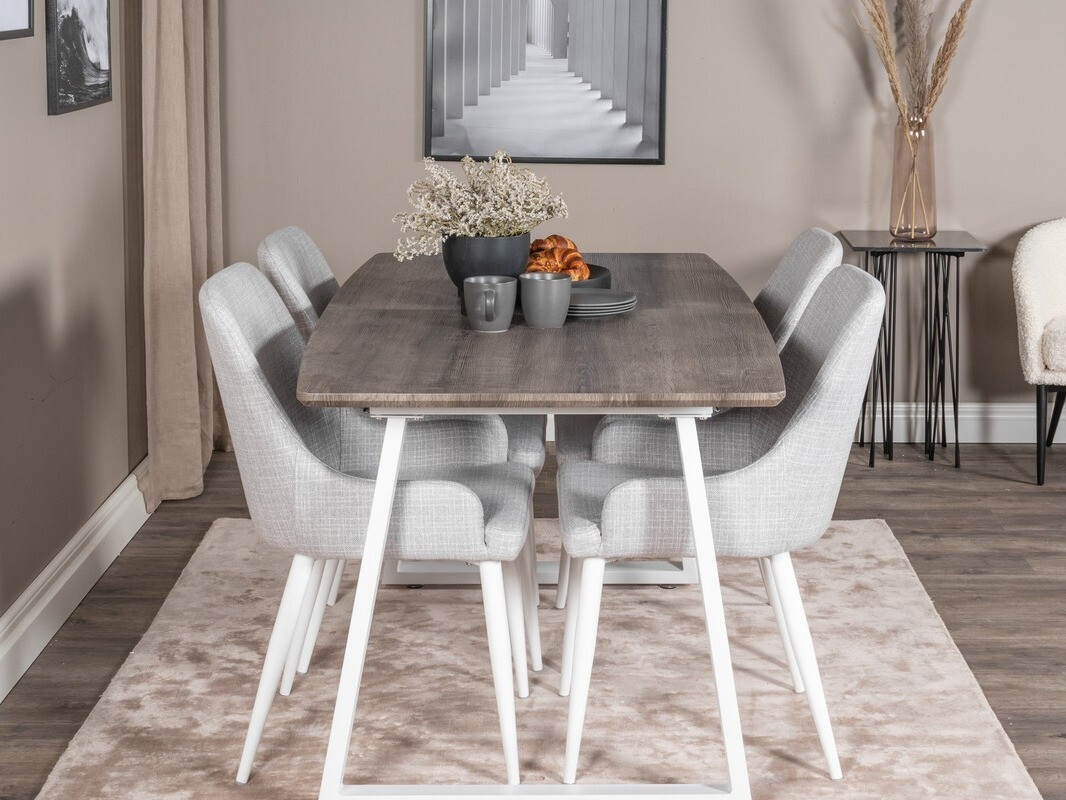 Étkezőgarnitúra Dallas 1978 (Fehér + Világosszürke)