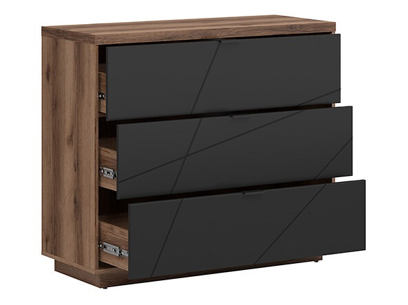 Komód Fivale 118 (Sötét delanói tölgy + Matt fekete)