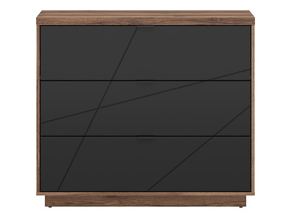 Komód Fivale 118 (Sötét delanói tölgy + Matt fekete)