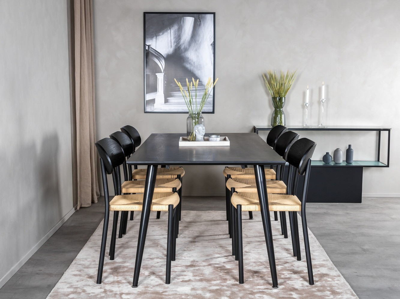 Étkezőgarnitúra Dallas 2574 (Fekete + Barna)