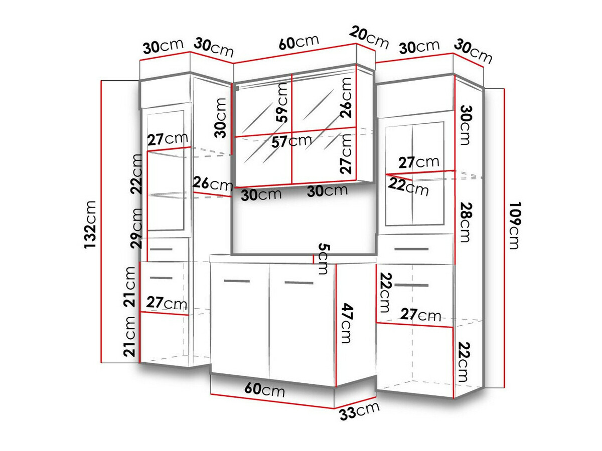 Fürdőszobai garnitúra Sarasota 140 (Fényes fehér + Fehér)
