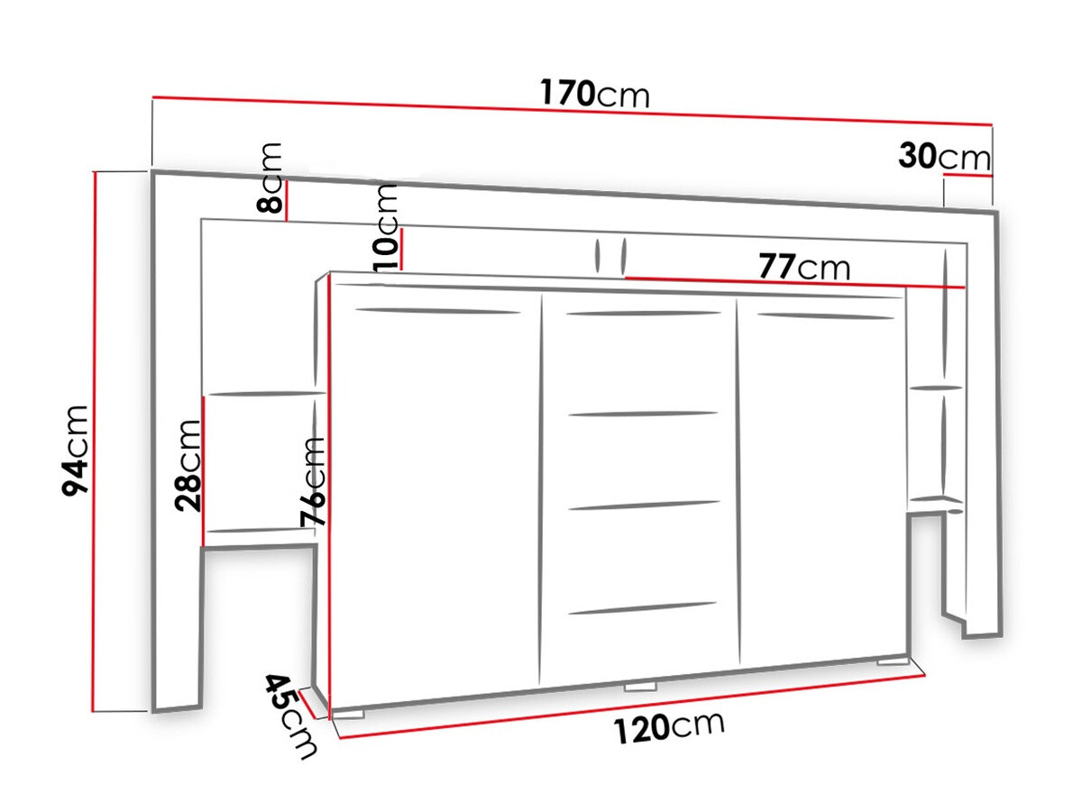 Komód Aestas (Fehér + Fényes fekete)