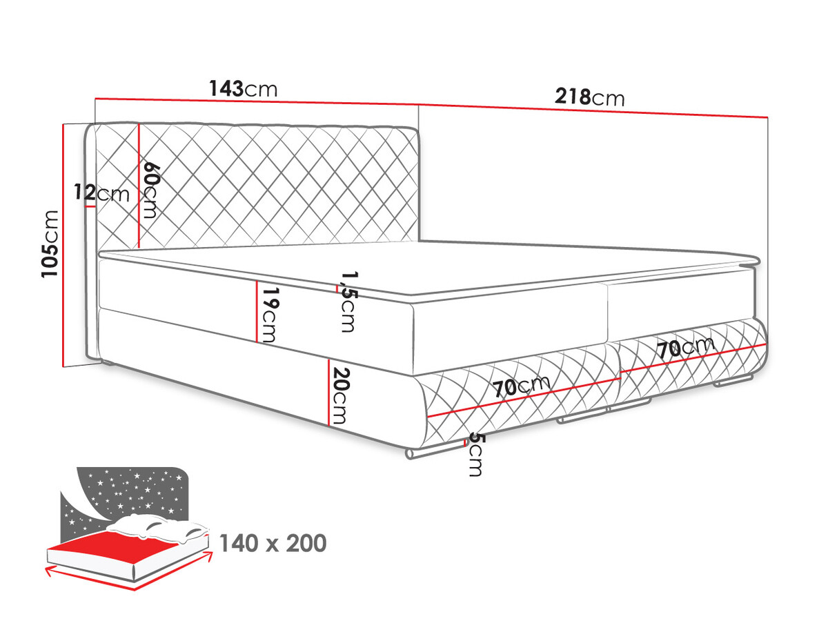 Kontinentális ágy Carlsbad 116 (Manila 02)