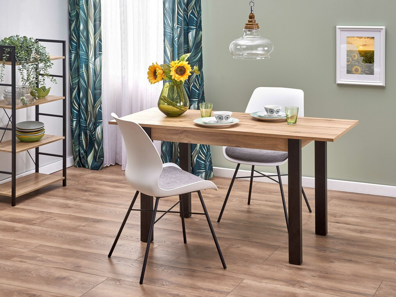 Asztal Houston 1208 (Wotan tölgy + Fekete)