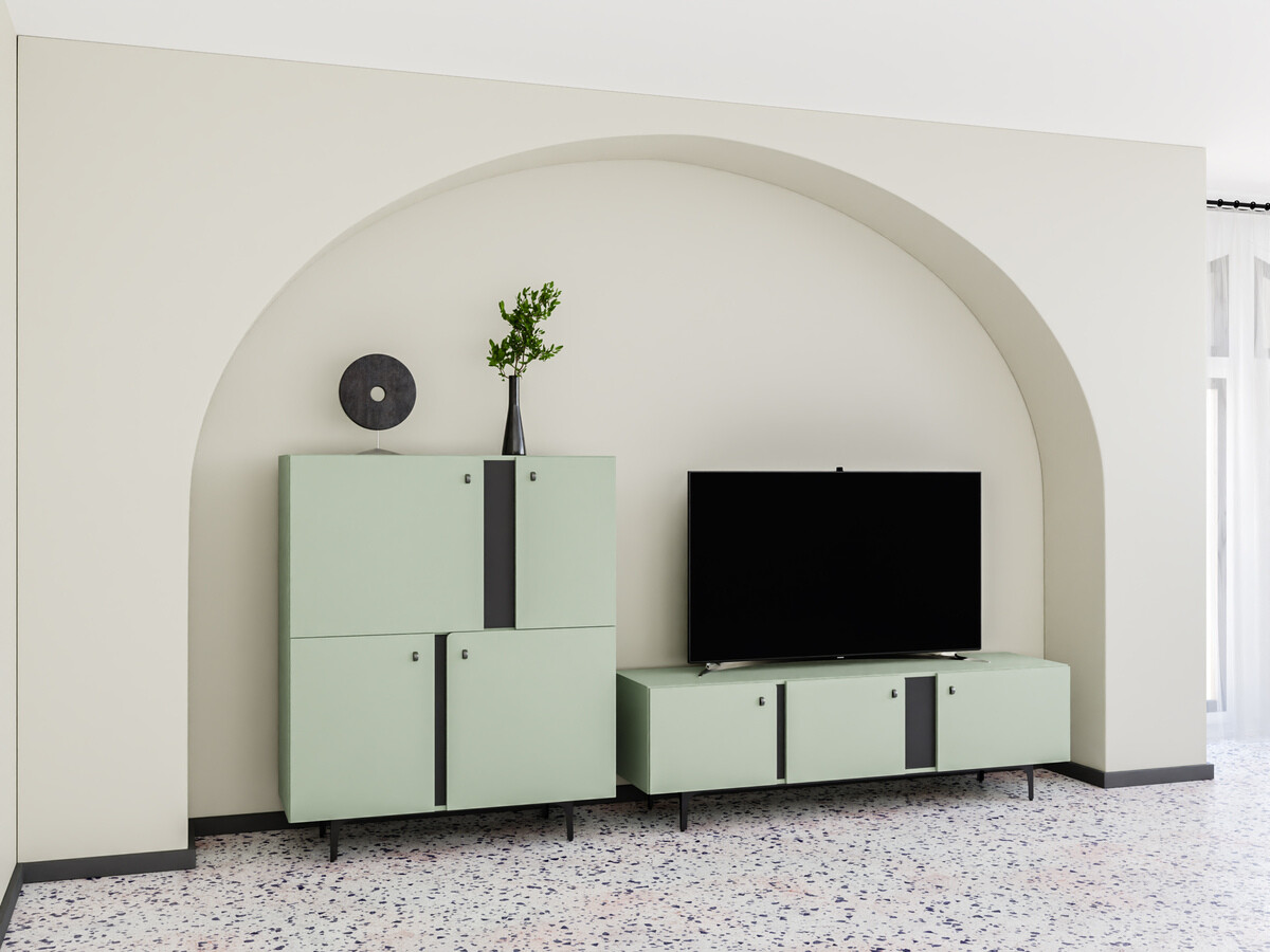 Nappali szett Fresno AF109 (Poros zöld)