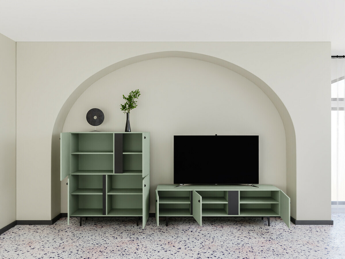 Nappali szett Fresno AF109 (Poros zöld)