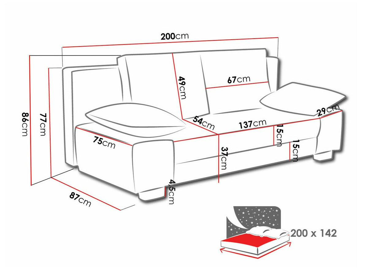 Kanapéágy Comfivo 145 (Poso 100)