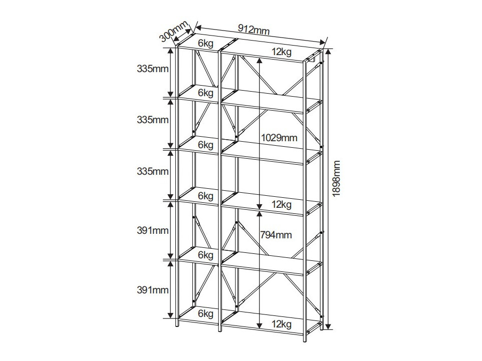 Könyvespolc Houston 845
