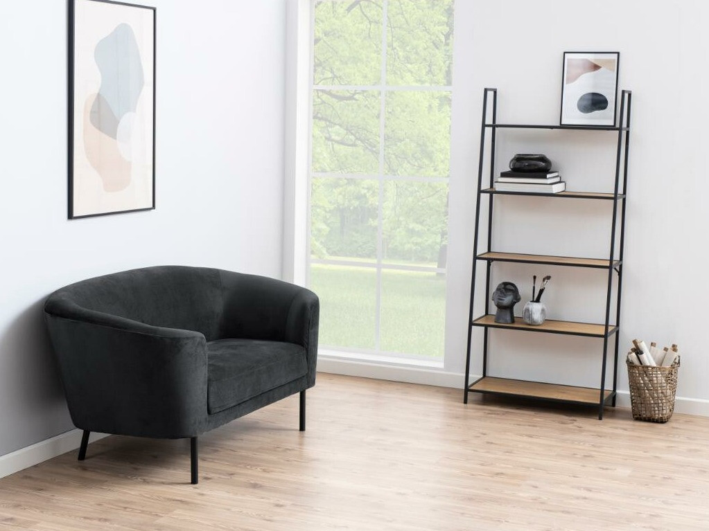 Könyvespolc Norsica Sevferi 156 (Fekete + Vad tölgy)