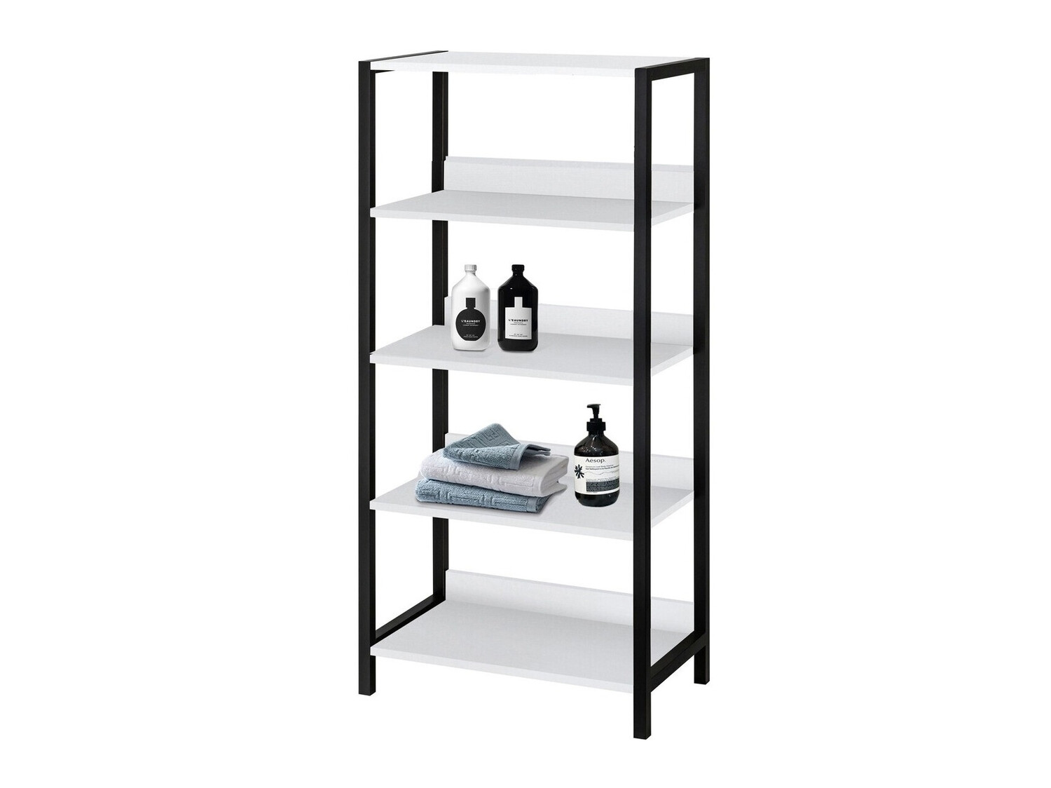 Könyvespolc Larnovo 108 (Fehér + Fekete)