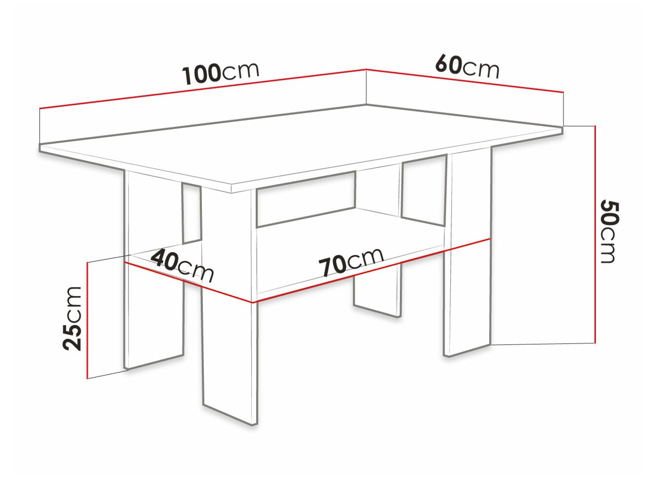Dohányzóasztal Reading 101 (Fekete + Craft tölgy)