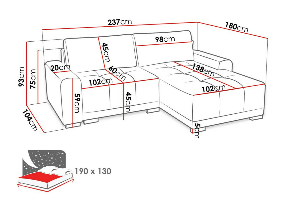 Sarokkanapé Columbus 183 (Paros 3)