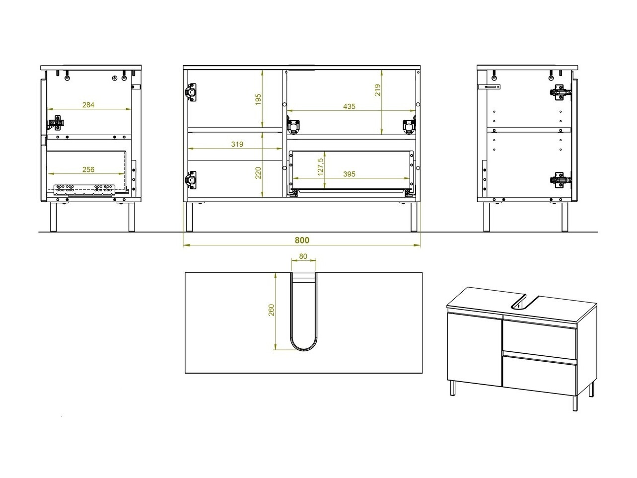 Mosdó alatti álló szekrény Levtalo 101