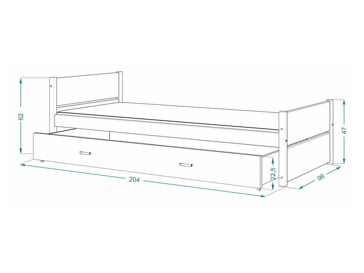 Ágy Aurora 176 (Fehér)