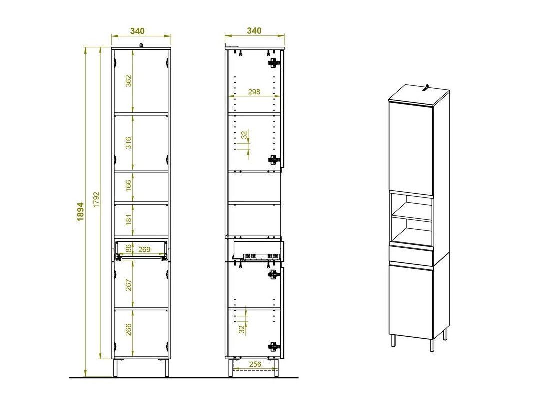 Álló fürdőszoba szekrény Levtalo 104