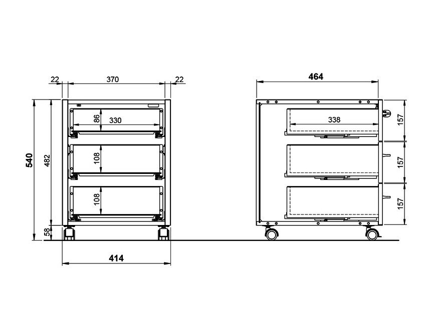 Görgős konténer Fivcalu 100 (Navarra tölgy + Grafit)