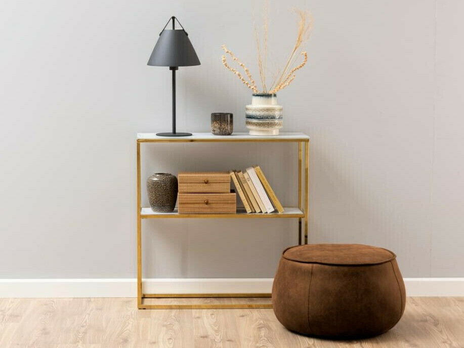 Konzolasztal Norsica Sevodeo 110 (Aranysárga + Fehér márvány)