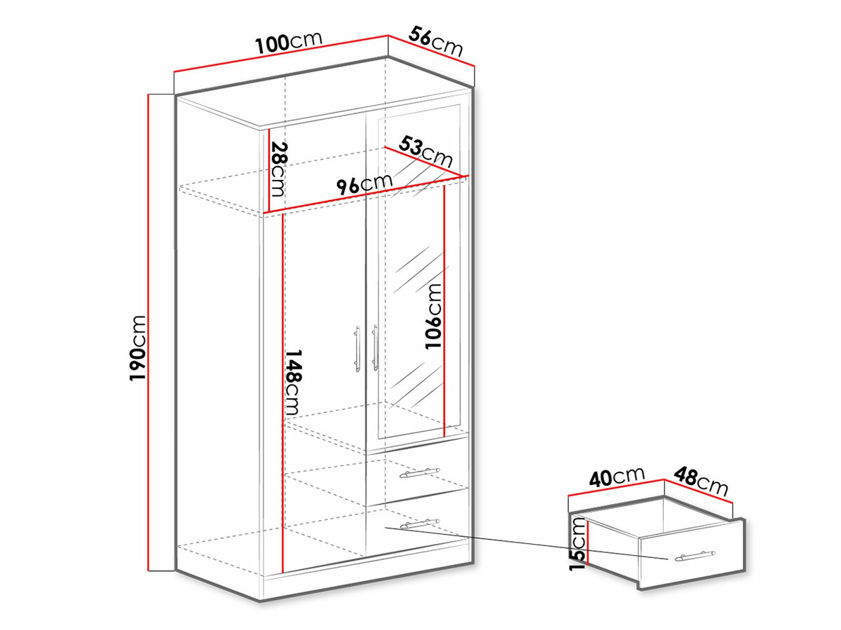 Gardróbszekrény Cavmero 104 (Antracit)