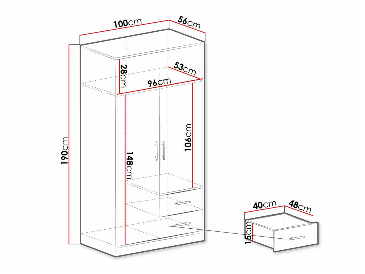 Gardróbszekrény Cavmero 105 (Antracit)