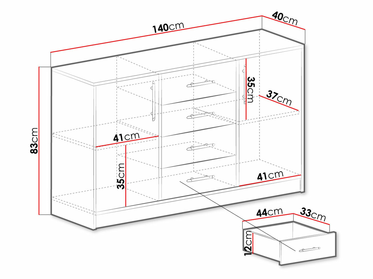 Komód Cavmero 109 (Antracit)