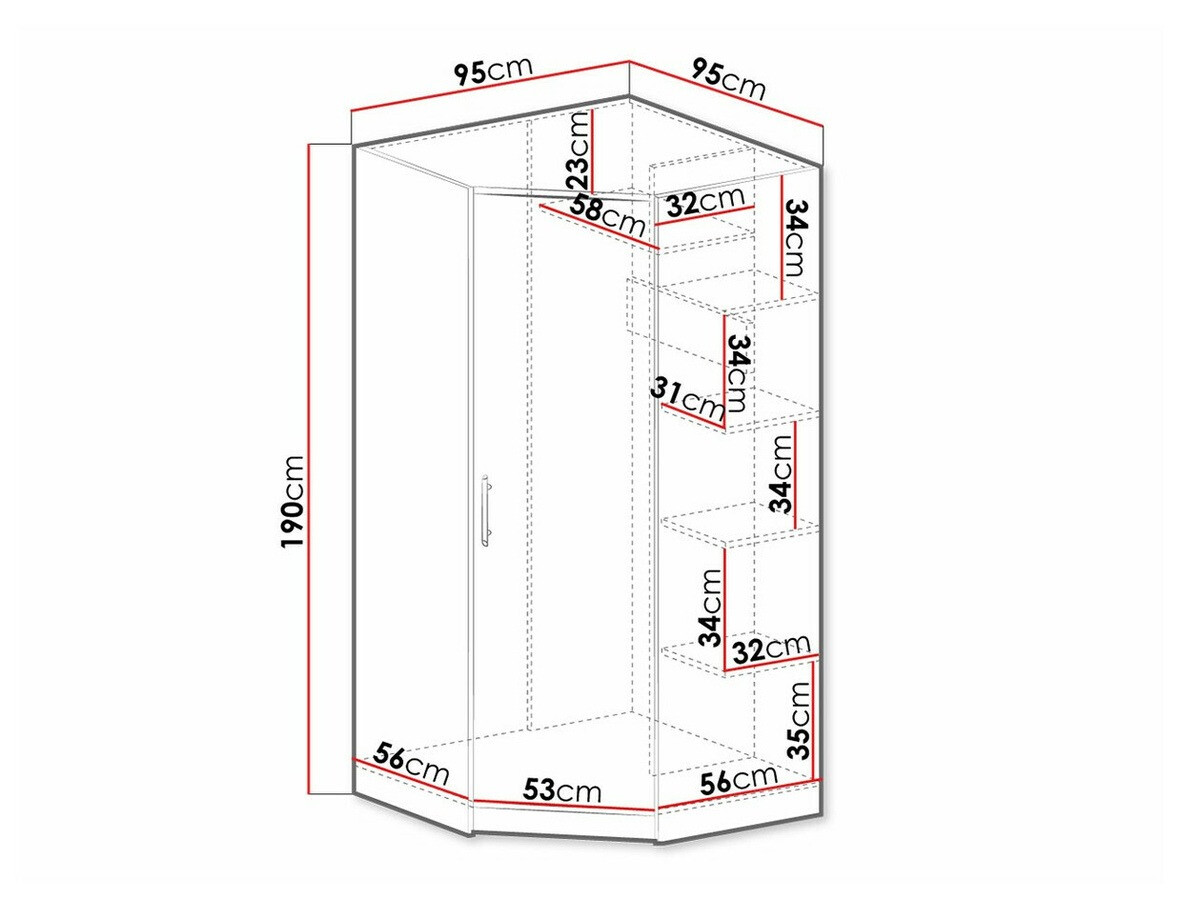 Sarokszekrény Cavmero 106 (Antracit)