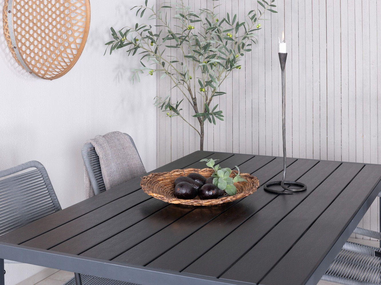 Asztal és szék garnitúra Dallas 2983 (Fekete + Szürke)