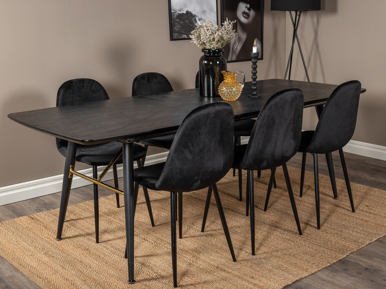 Étkezőgarnitúra Dallas 1580 (Fekete)