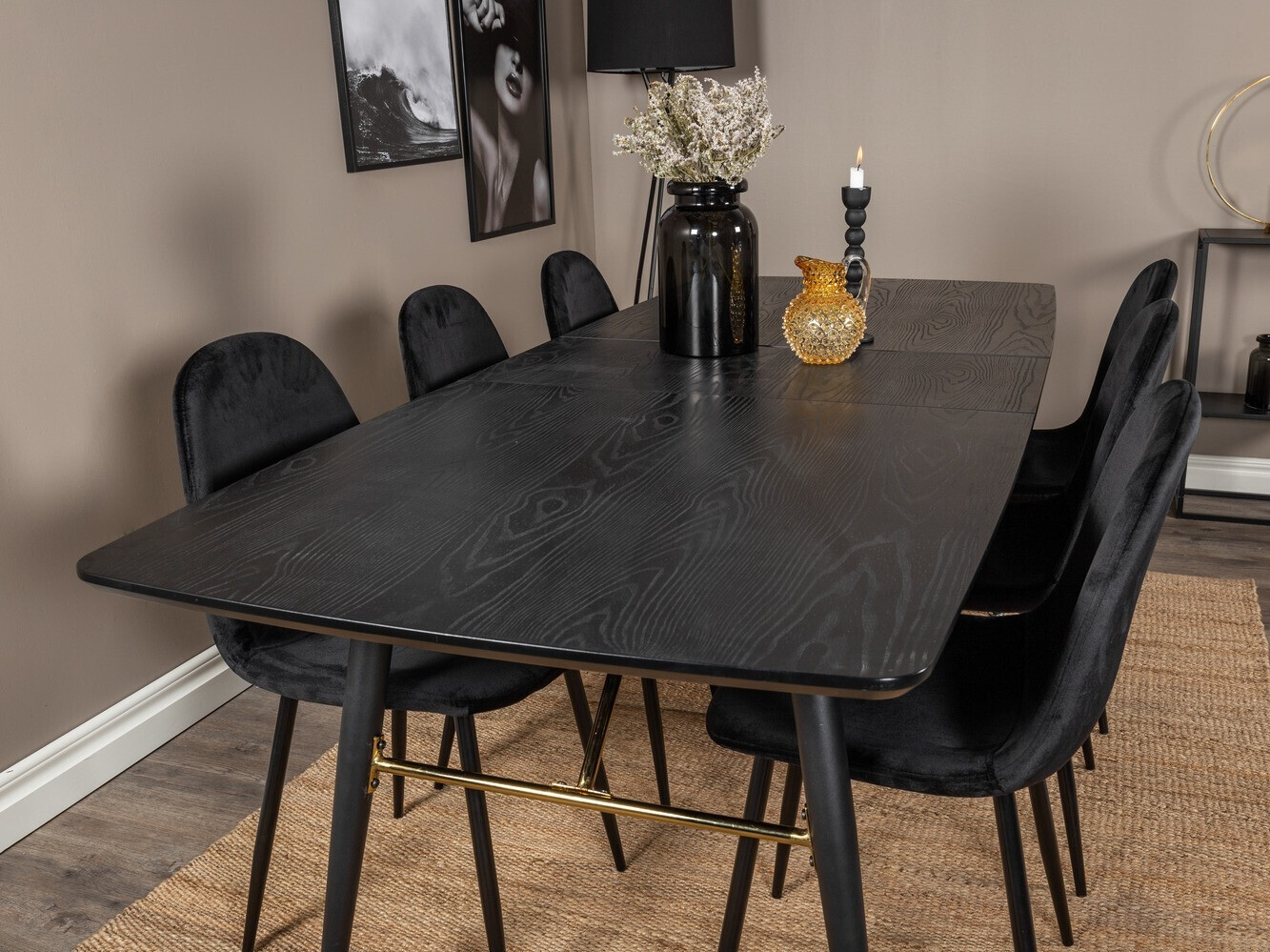 Étkezőgarnitúra Dallas 1580 (Fekete)