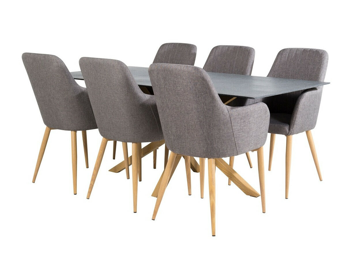 Étkezőgarnitúra Dallas 359 (Sötétszürke + Tölgy)