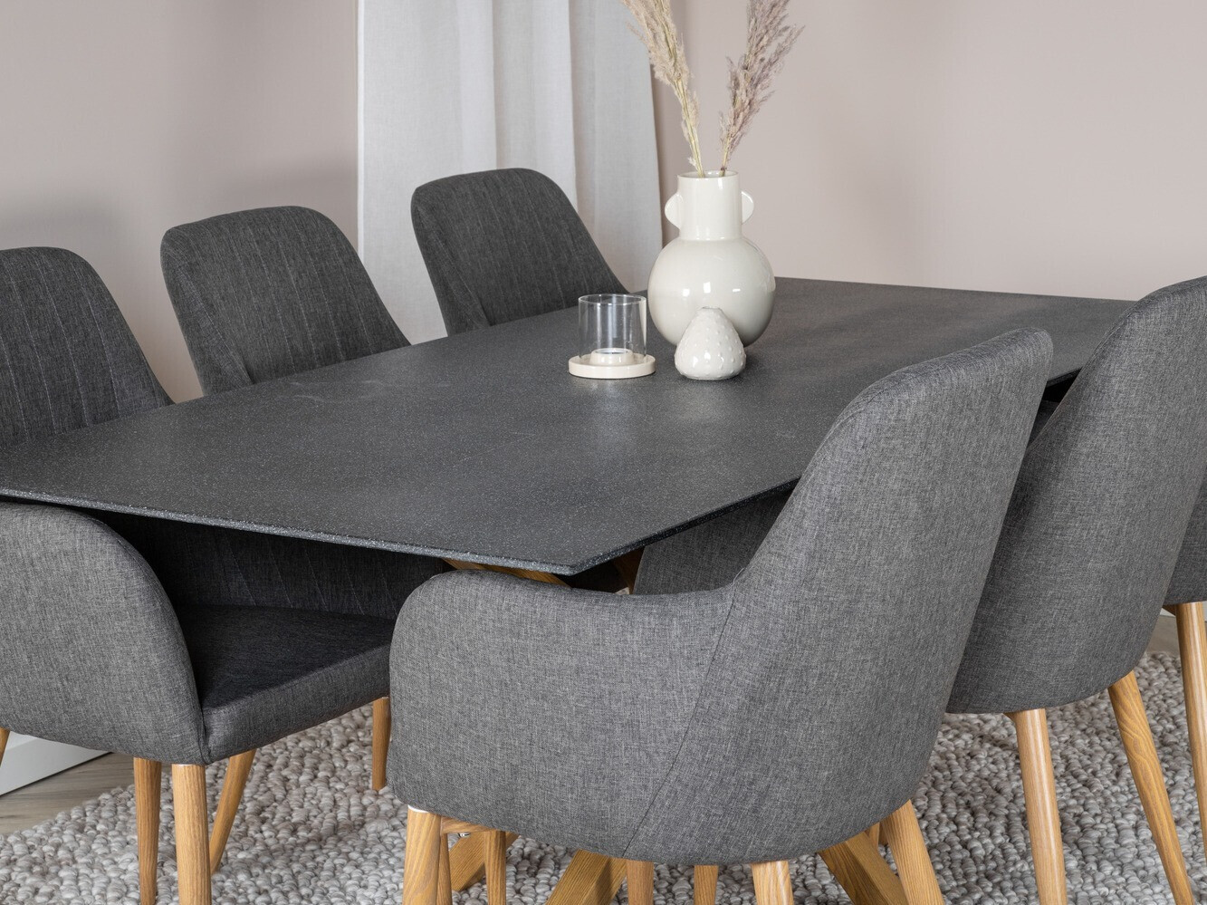 Étkezőgarnitúra Dallas 359 (Sötétszürke + Tölgy)