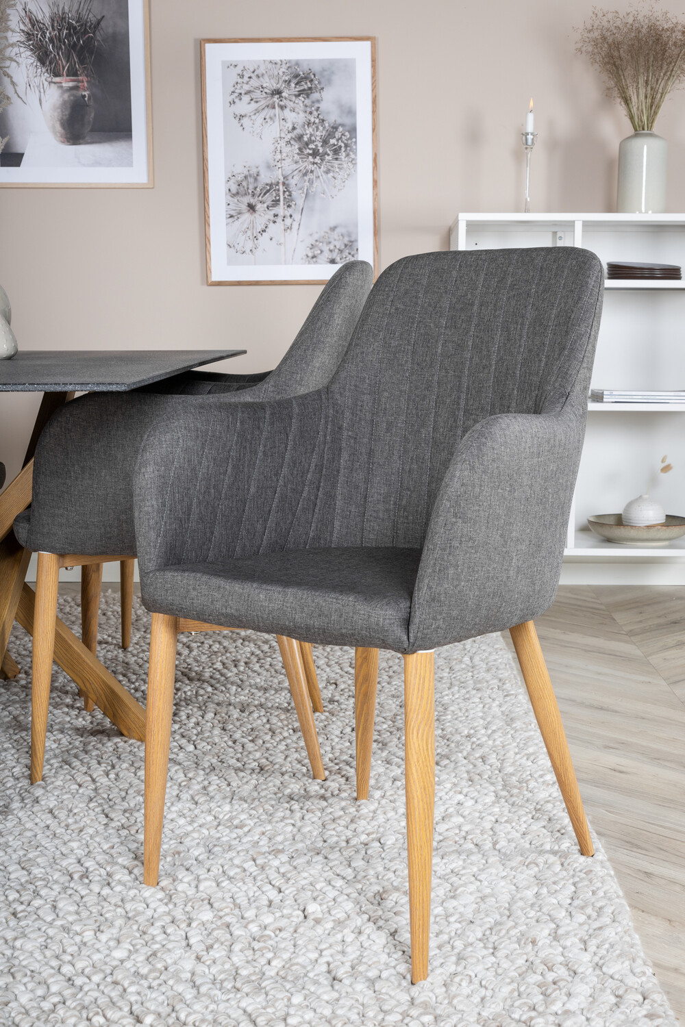 Étkezőgarnitúra Dallas 359 (Sötétszürke + Tölgy)