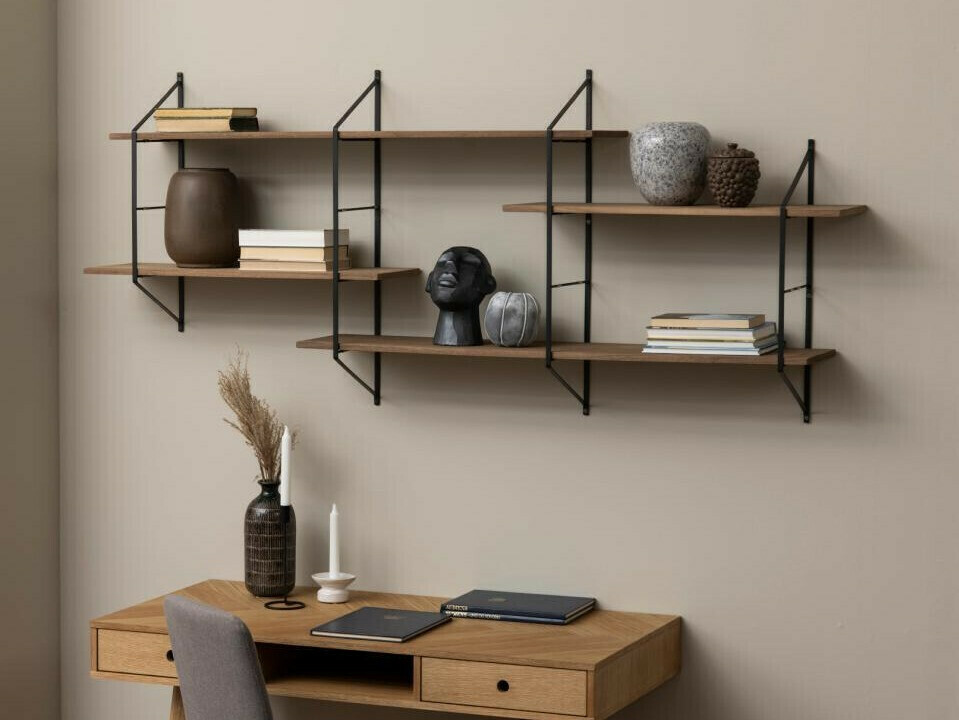 Fali polc Norsica 447 (Világosbarna + Fekete)