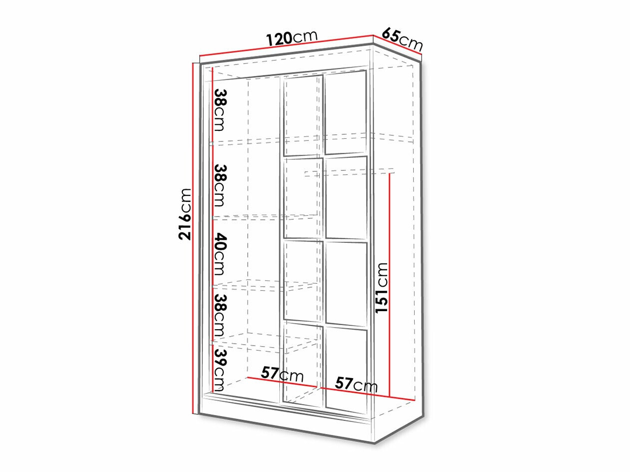 Gardróbszekrény Toledo 118 (Artisan tölgy + Fekete)