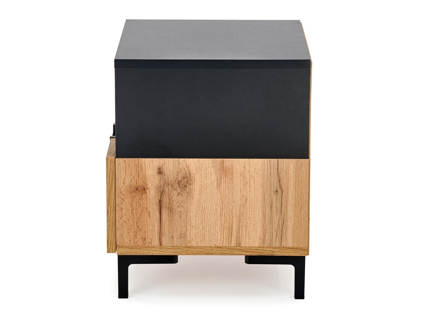 Éjjeliszekrény Houston 1225 (Fekete + Wotan tölgy)