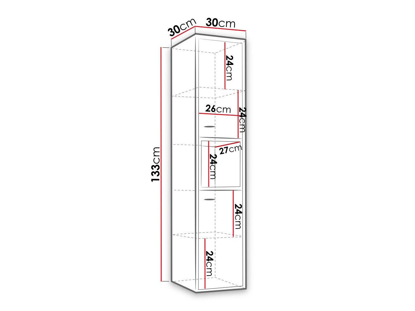 Fali fürdőszoba szekrény Baltesi 117 (Fehér + Artisan tölgy)