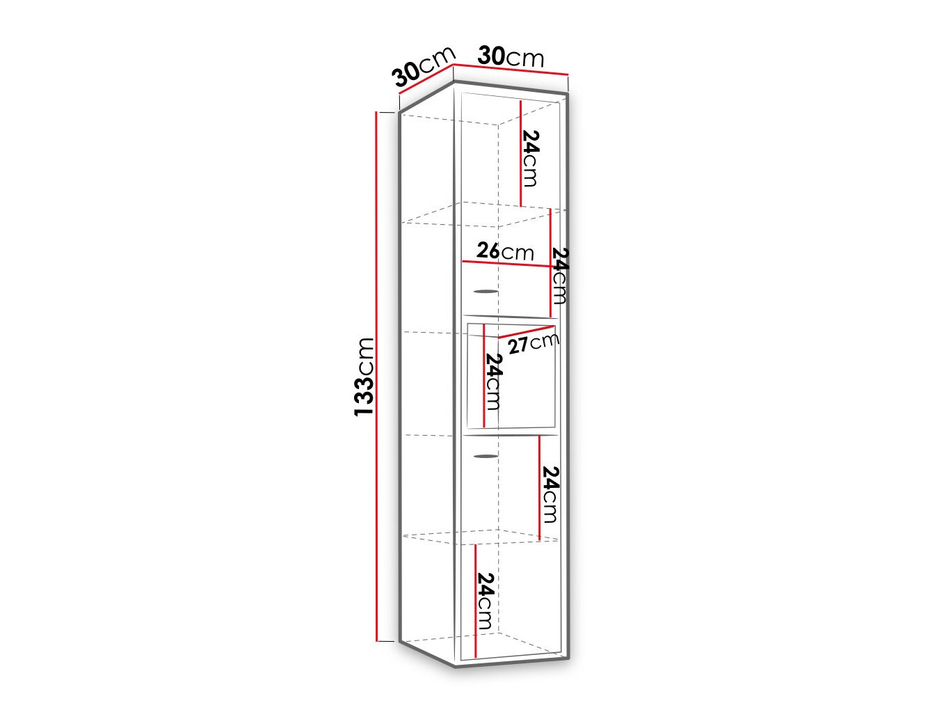 Fali fürdőszoba szekrény Baltesi 117 (Fekete + Artisan tölgy)