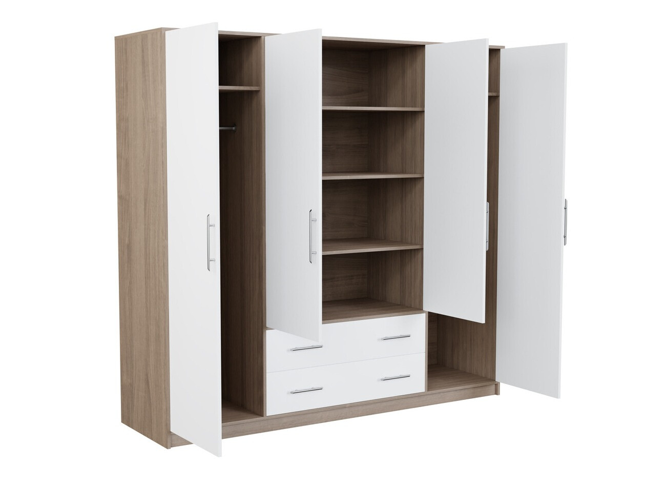 Gardróbszekrény Cavmero 100 (Sonoma tölgy + Fehér)