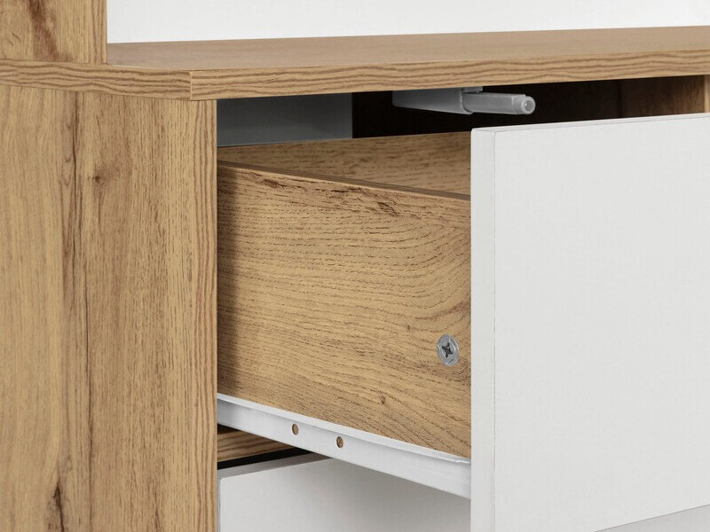 Könyvespolc Denton 890 (Fehér + Tölgy)