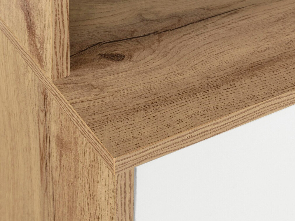 Könyvespolc Denton 890 (Fehér + Tölgy)