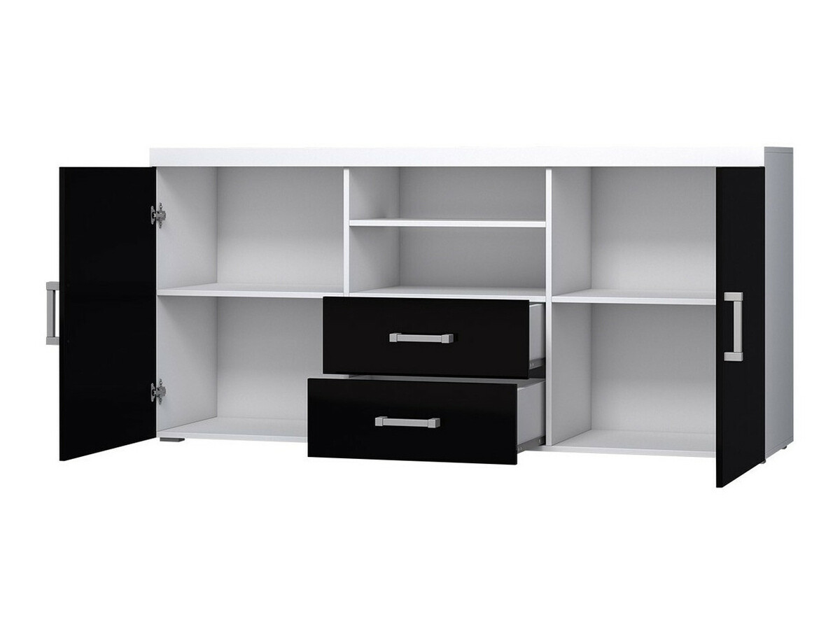 Nappali szett Odebeli 107 (Fehér + Fényes fekete)