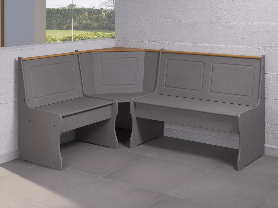 Sarok étkező garnitúra Indianapolis D104 (Szürke + Fényes fa)